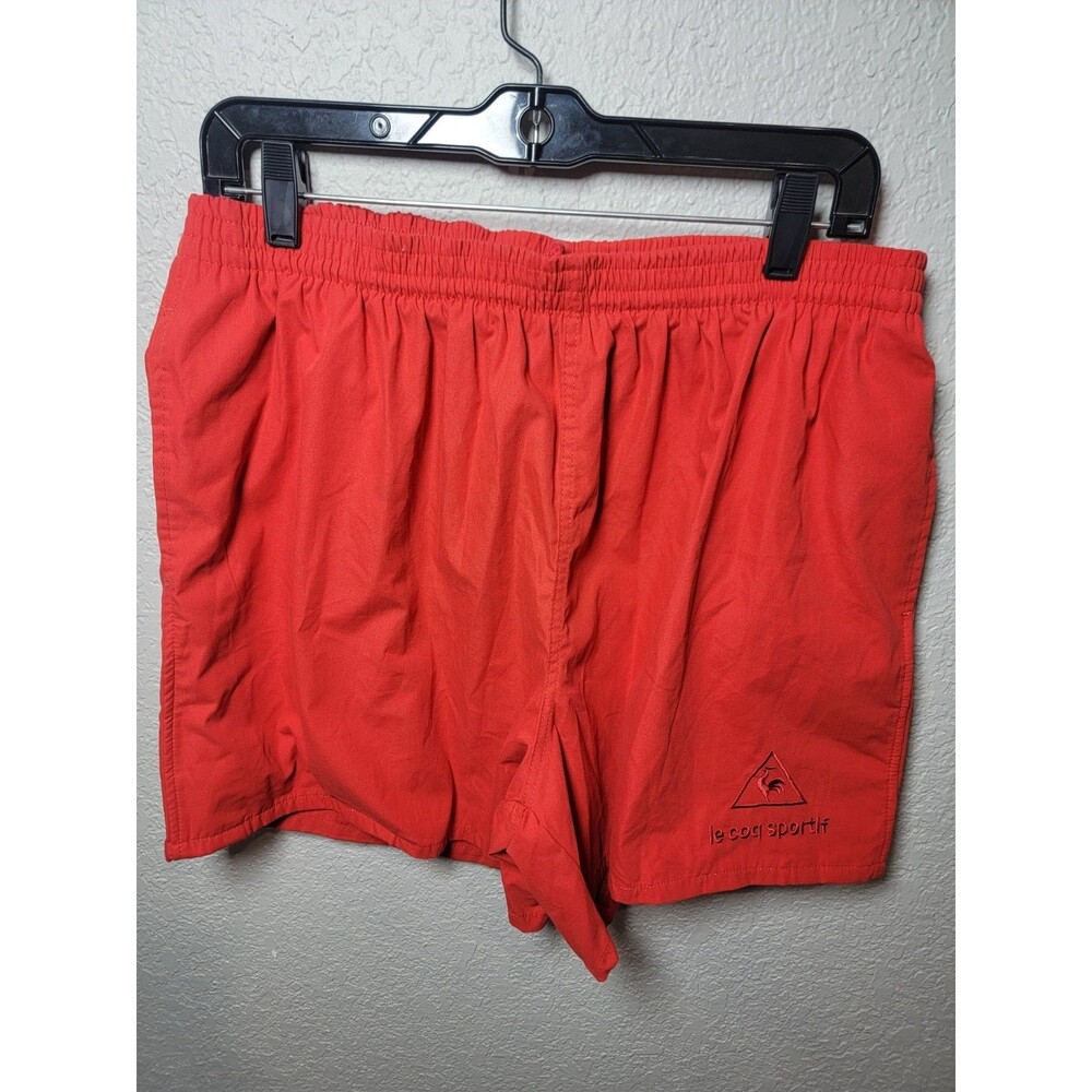 Le Coq Sportif Red Nylon Shorts Men’s XL Vintage Style Swim Athletic Shorts